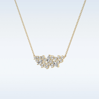 Round & Marquise Shaped Moissanite Necklace – 0.24 CT Round Cut in 14K/18K Gold
