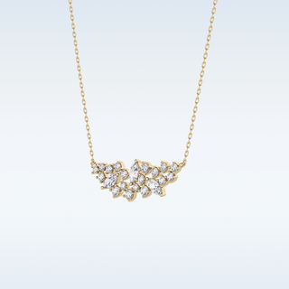 Round & Marquise Shaped Moissanite Necklace – 0.24 CT Round Cut in 14K/18K Gold