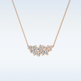 Round & Marquise Shaped Moissanite Necklace – 0.24 CT Round Cut in 14K/18K Gold