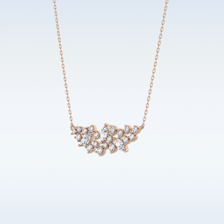 Round & Marquise Shaped Moissanite Necklace – 0.24 CT Round Cut in 14K/18K Gold