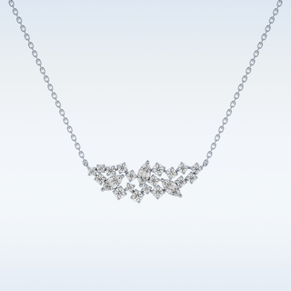 Round & Marquise Shaped Moissanite Necklace – 0.24 CT Round Cut in 14K/18K Gold