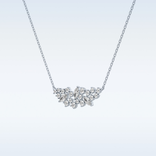 Round & Marquise Shaped Moissanite Necklace – 0.24 CT Round Cut in 14K/18K Gold