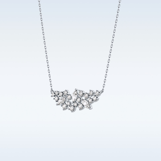 Round & Marquise Shaped Moissanite Necklace – 0.24 CT Round Cut in 14K/18K Gold