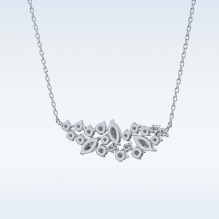 Round & Marquise Shaped Moissanite Necklace – 0.24 CT Round Cut in 14K/18K Gold