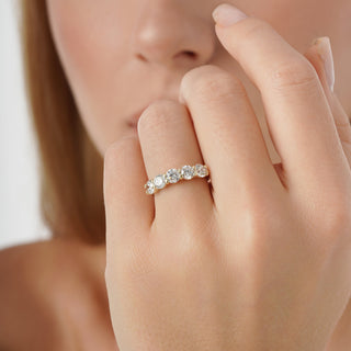 2 CT Round Three Stones Lab Grown Diamond Engagement Ring