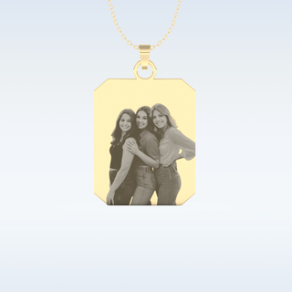Image Engraved Pendant in Solid Gold or Silver 6