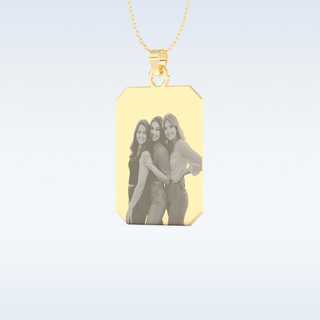 Image Engraved Pendant in Solid Gold or Silver 7