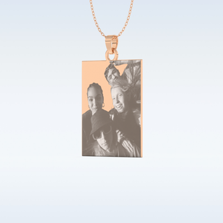 Image Engraved Pendant in Solid Gold or Silver 12