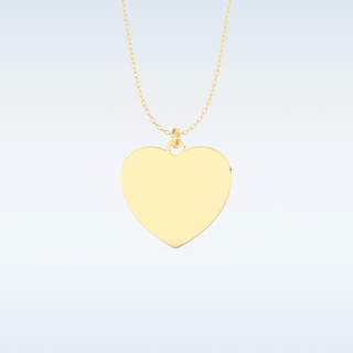 Image Engraved Heart Shaped Pendant in Solid Gold or Silver 9