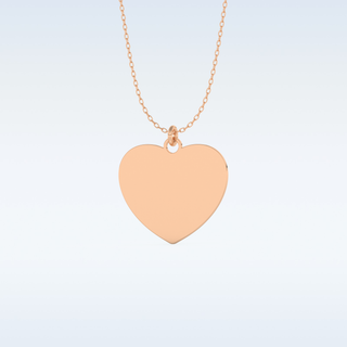Image Engraved Heart Shaped Pendant in Solid Gold or Silver 14