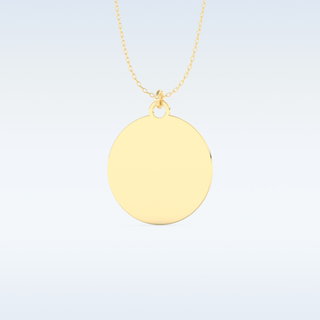 Image Engraved Round Shaped Pendant in Solid Gold or Silver 9