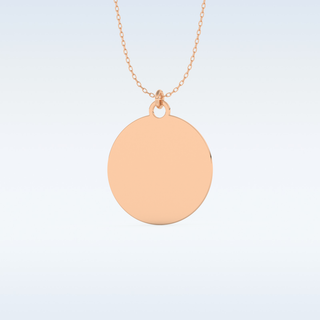 Image Engraved Round Shaped Pendant in Solid Gold or Silver 14