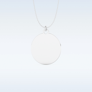 Image Engraved Round Shaped Pendant in Solid Gold or Silver 4