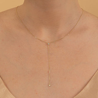 1.0 CT Round Bezel Solitaire Lab Grown Diamond Necklace