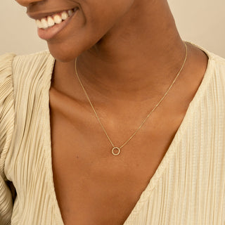 1.0 CT Round Bezel Solitaire Lab Grown Diamond Necklace