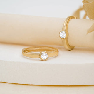 1.0 CT Round Bezel Solitaire Lab Grown Diamond Earrings