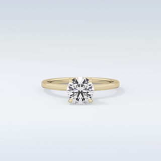 0.33 CT Hidden Halo Engagement Ring Featuring Round Moissanite