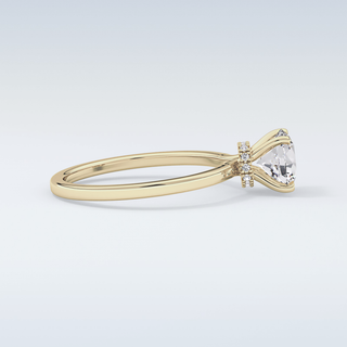 0.33 CT Hidden Halo Engagement Ring Featuring Round Moissanite