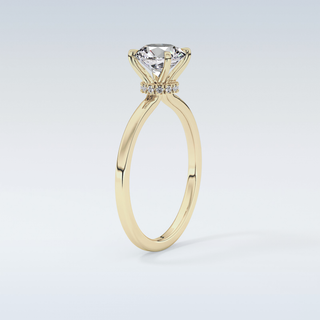 0.33 CT Hidden Halo Engagement Ring Featuring Round Moissanite