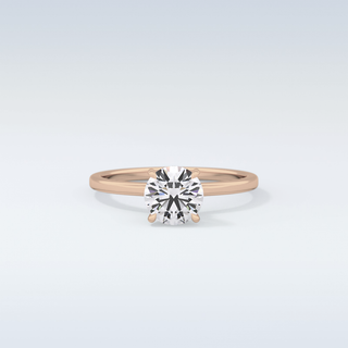 0.33 CT Hidden Halo Engagement Ring Featuring Round Moissanite