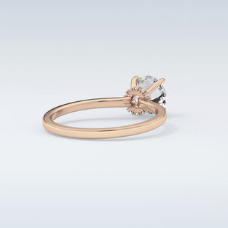 0.33 CT Hidden Halo Engagement Ring Featuring Round Moissanite