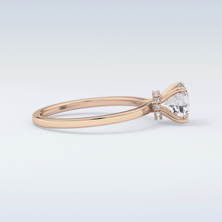 0.33 CT Hidden Halo Engagement Ring Featuring Round Moissanite