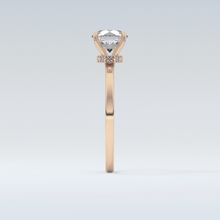 0.33 CT Hidden Halo Engagement Ring Featuring Round Moissanite