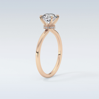 0.33 CT Hidden Halo Engagement Ring Featuring Round Moissanite