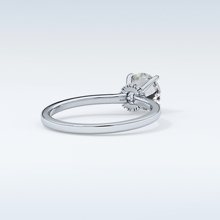 0.33 CT Hidden Halo Engagement Ring Featuring Round Moissanite