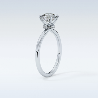 0.33 CT Hidden Halo Engagement Ring Featuring Round Moissanite