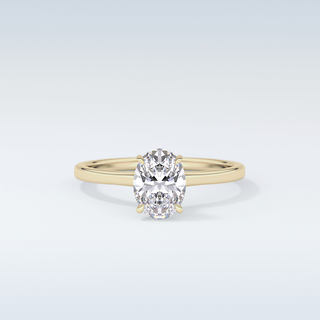 0.94 CT Hidden Halo Engagement Ring Featuring Oval Moissanite