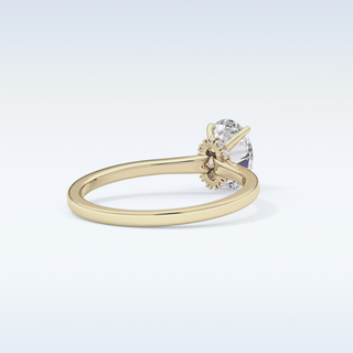 0.94 CT Hidden Halo Engagement Ring Featuring Oval Moissanite