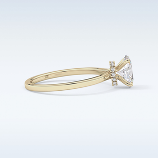 0.94 CT Hidden Halo Engagement Ring Featuring Oval Moissanite