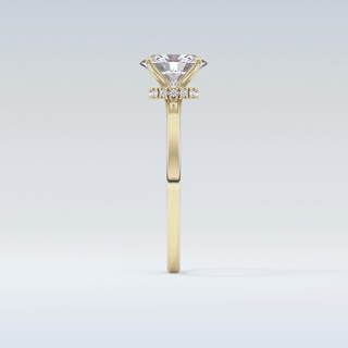 0.94 CT Hidden Halo Engagement Ring Featuring Oval Moissanite