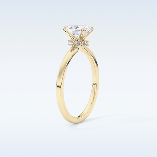0.94 CT Hidden Halo Engagement Ring Featuring Oval Moissanite
