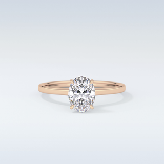 0.94 CT Hidden Halo Engagement Ring Featuring Oval Moissanite