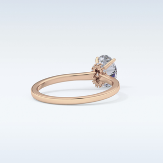 0.94 CT Hidden Halo Engagement Ring Featuring Oval Moissanite