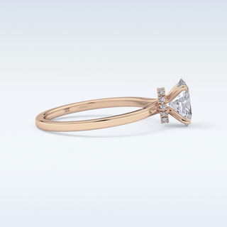 0.94 CT Hidden Halo Engagement Ring Featuring Oval Moissanite