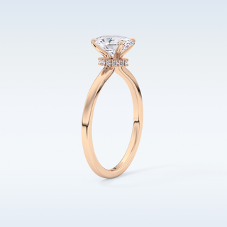 0.94 CT Hidden Halo Engagement Ring Featuring Oval Moissanite