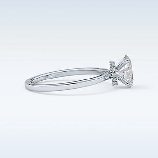 0.94 CT Hidden Halo Engagement Ring Featuring Oval Moissanite