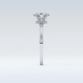 0.94 CT Hidden Halo Engagement Ring Featuring Oval Moissanite