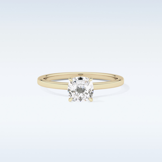 0.78 CT Hidden Halo Engagement Ring Featuring Cushion Moissanite