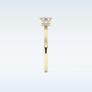 0.78 CT Hidden Halo Engagement Ring Featuring Cushion Moissanite