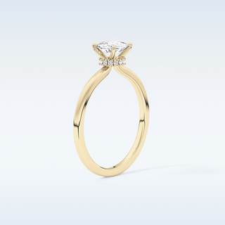 0.78 CT Hidden Halo Engagement Ring Featuring Cushion Moissanite