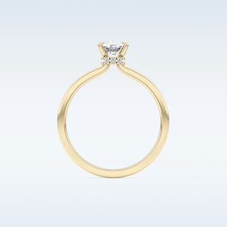 0.78 CT Hidden Halo Engagement Ring Featuring Cushion Moissanite