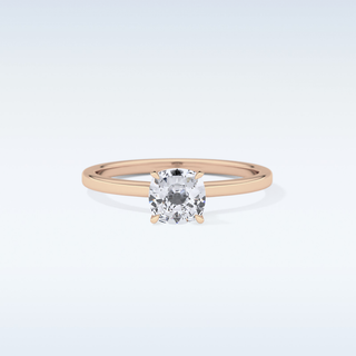 0.78 CT Hidden Halo Engagement Ring Featuring Cushion Moissanite