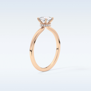 0.78 CT Hidden Halo Engagement Ring Featuring Cushion Moissanite