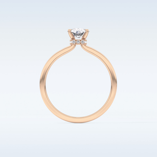 0.78 CT Hidden Halo Engagement Ring Featuring Cushion Moissanite