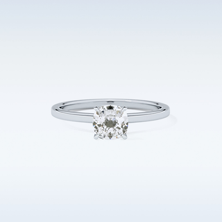 0.78 CT Hidden Halo Engagement Ring Featuring Cushion Moissanite