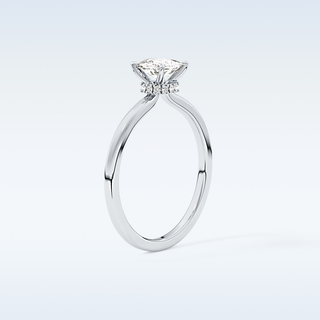0.78 CT Hidden Halo Engagement Ring Featuring Cushion Moissanite